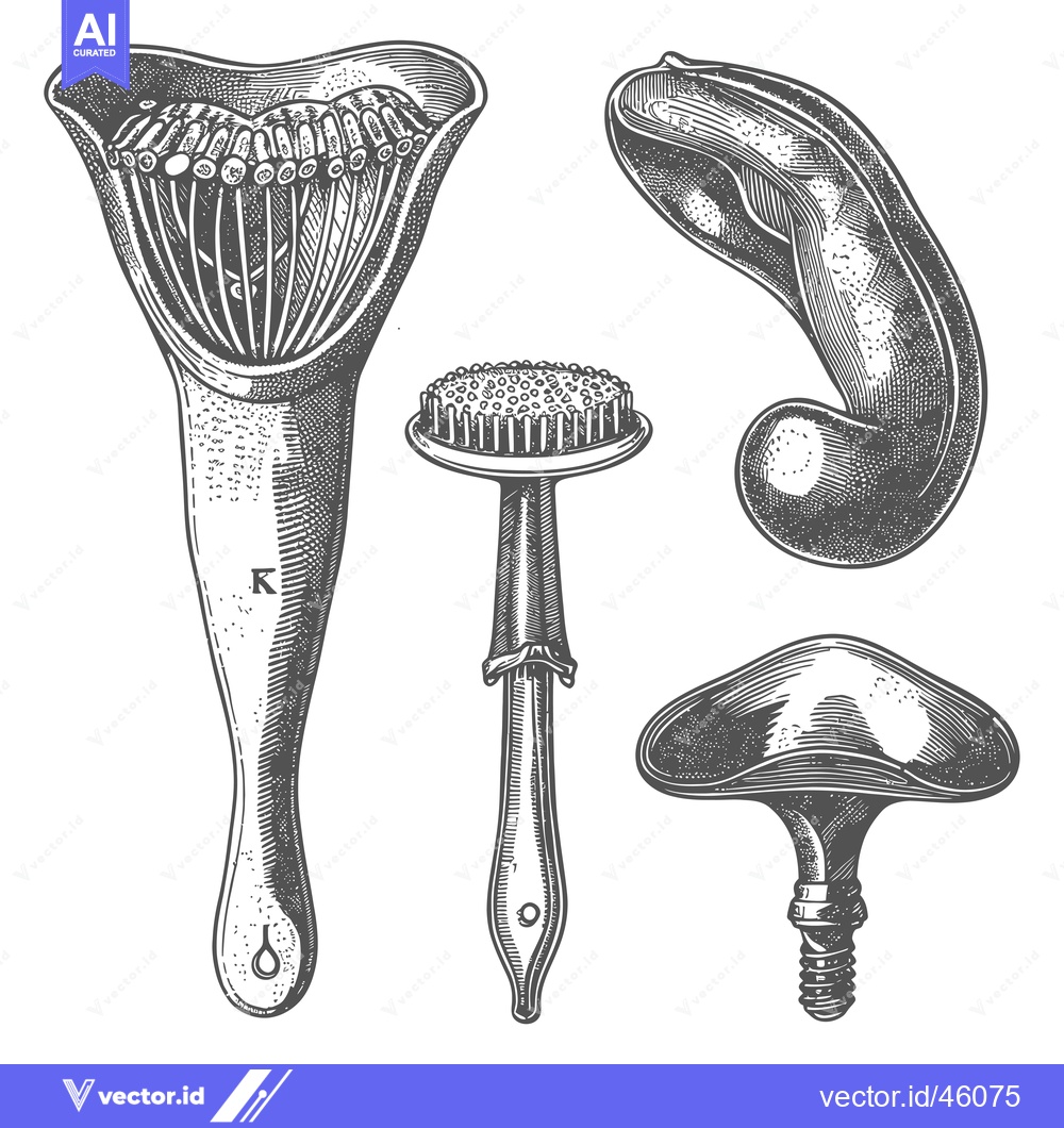 Premium Vector of Hand-Drawn Illustrations of Four Different Types of Plant Structures