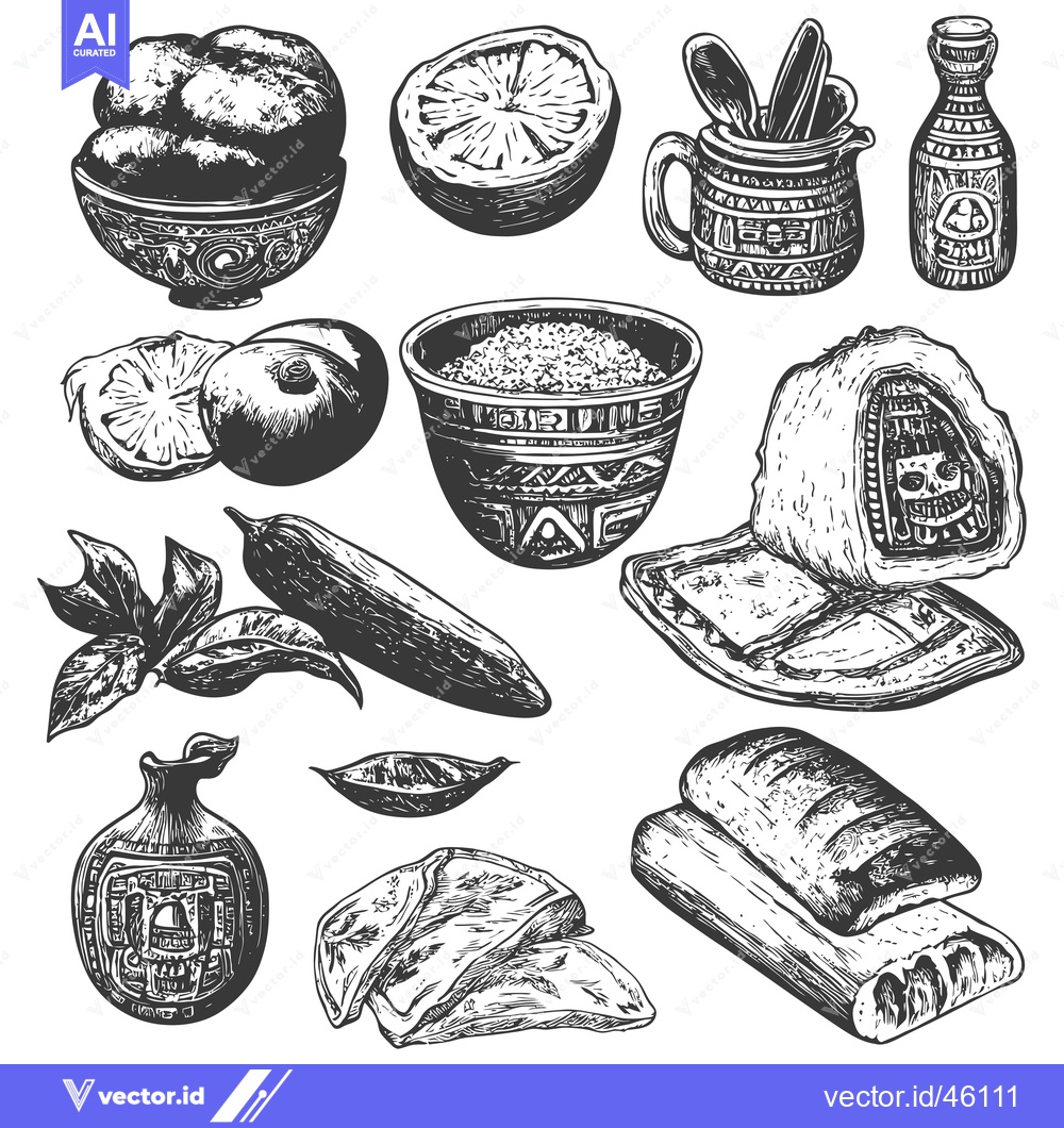 Premium Vector of Hand-Drawn Illustrations of Traditional Mexican Food Ingredients