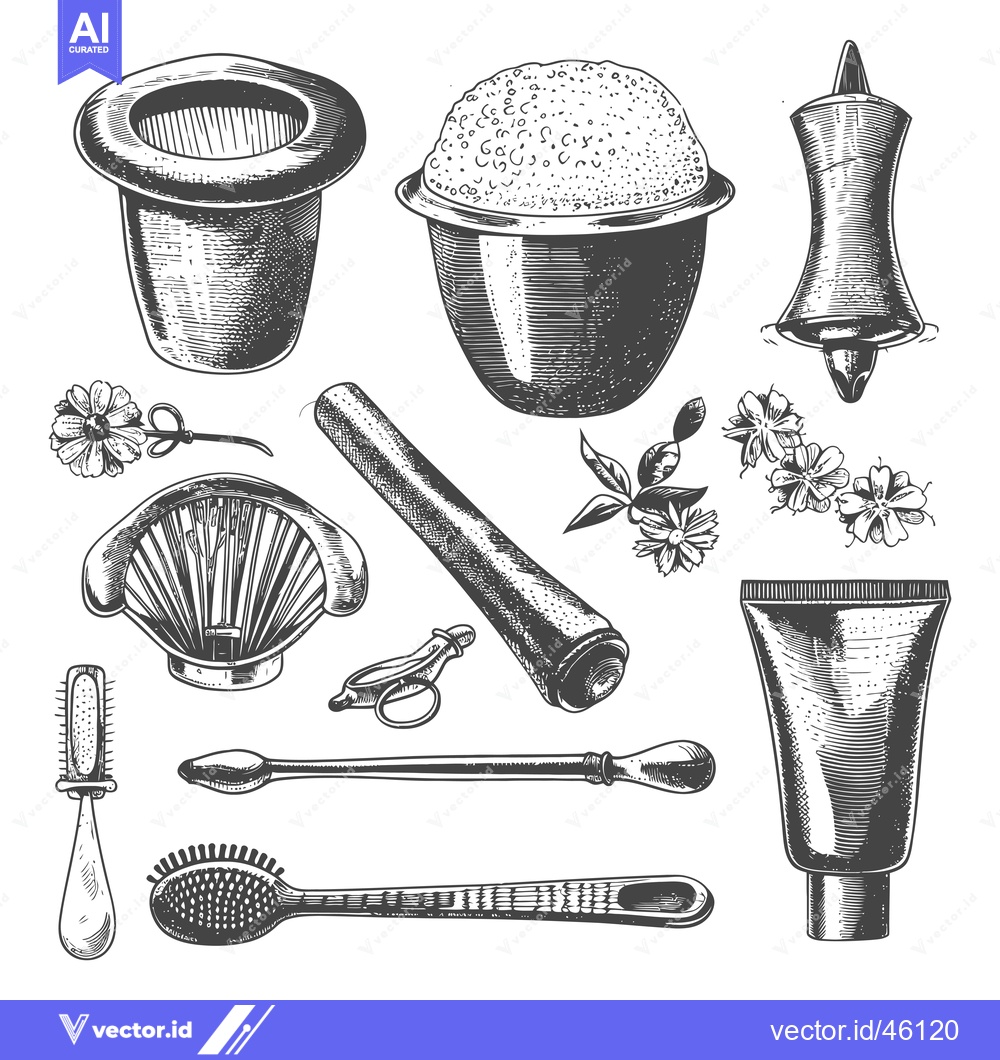 Premium Vector dari Hand-drawn Illustrations of Various Beauty and Hygiene Products