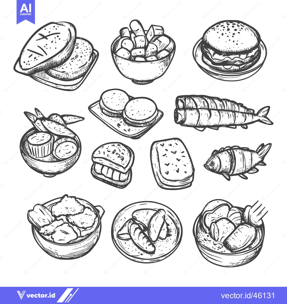 Premium Vector dari Hand-Drawn Illustrations of Various Food Items