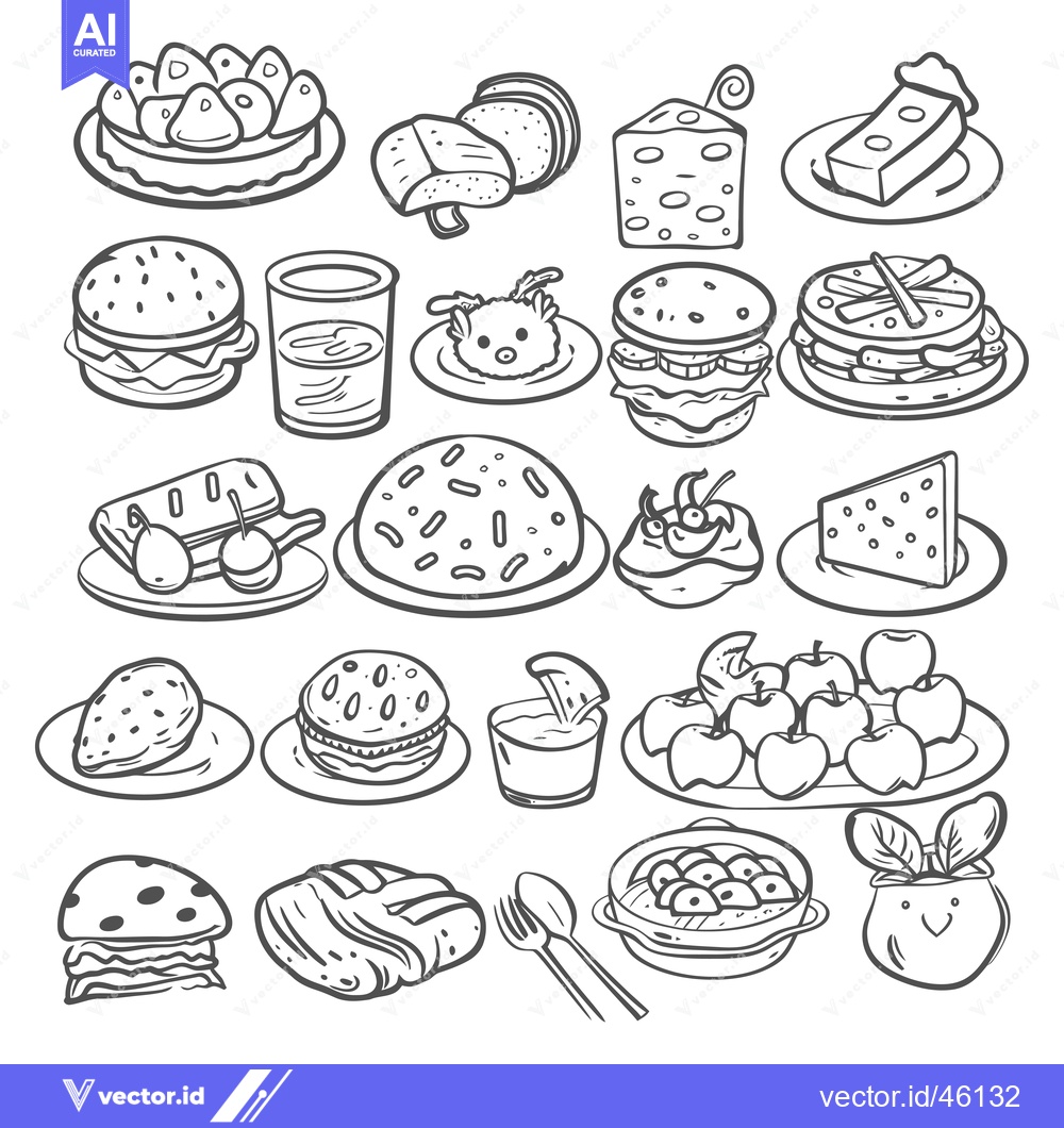 Premium Vector dari Hand-Drawn Illustrations of Various Food Items