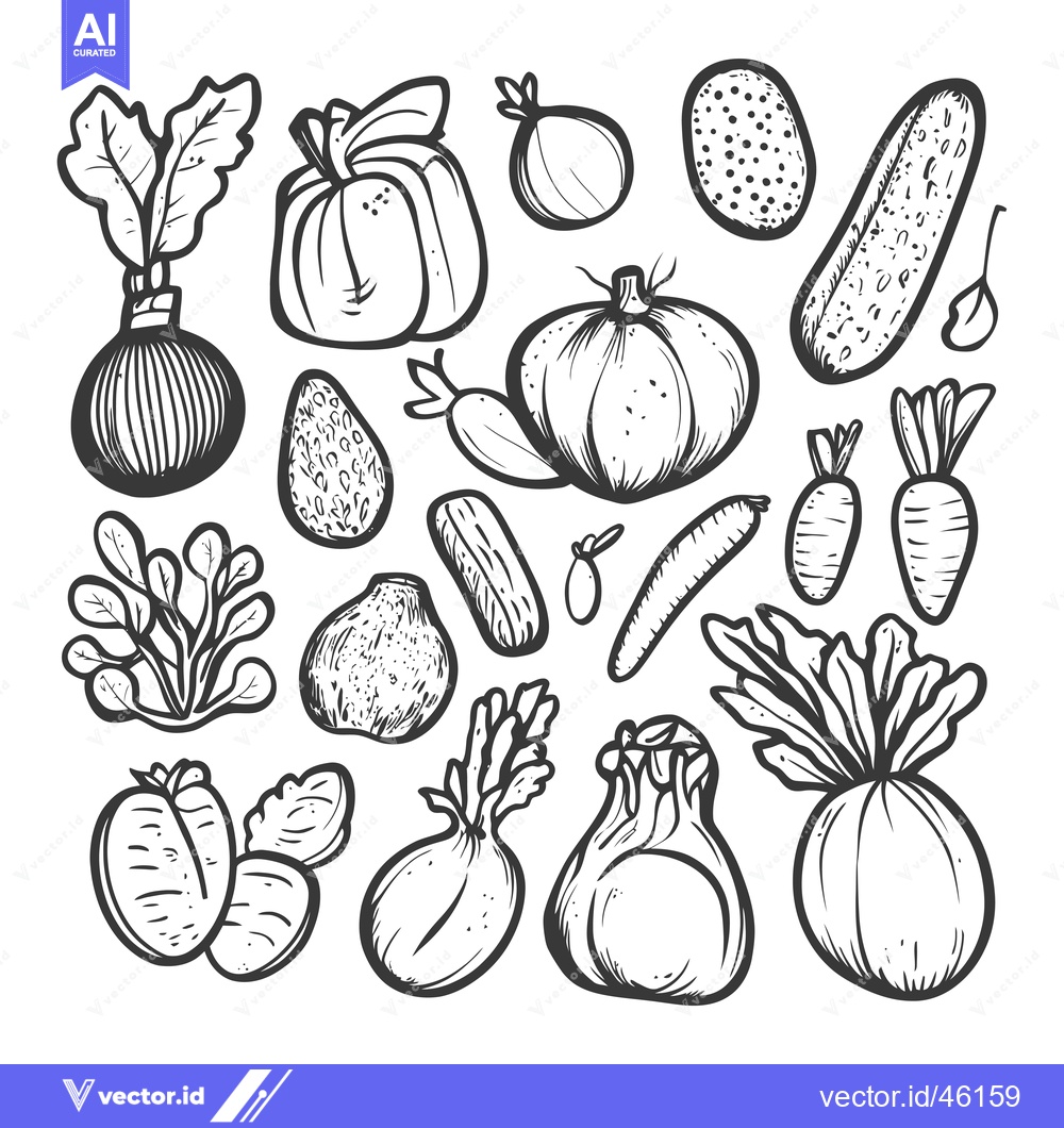 Premium Vector dari Hand-Drawn Illustrations of Various Vegetables