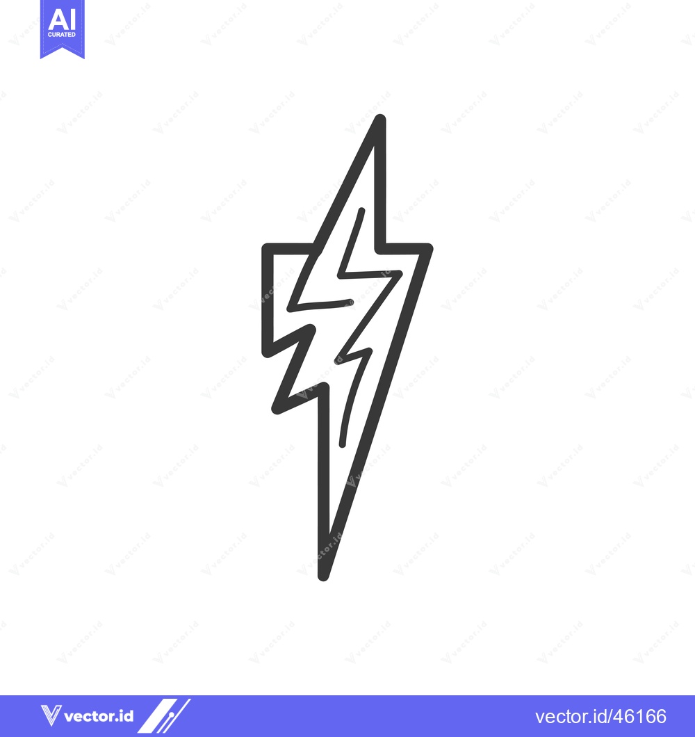 Premium Vector of Hand-drawn lightning bolt icon