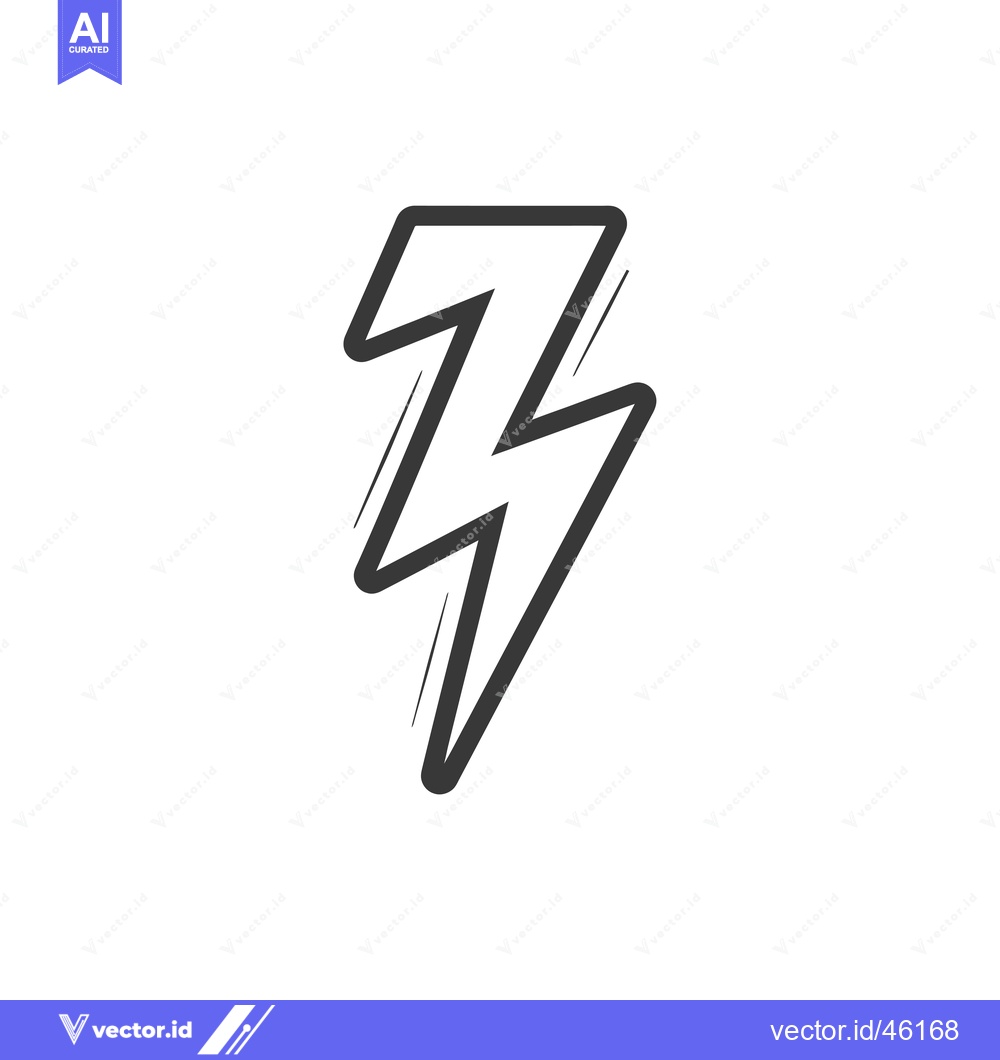 Premium Vector dari Hand-Drawn Lightning Bolt Icon with Diagonal Lines