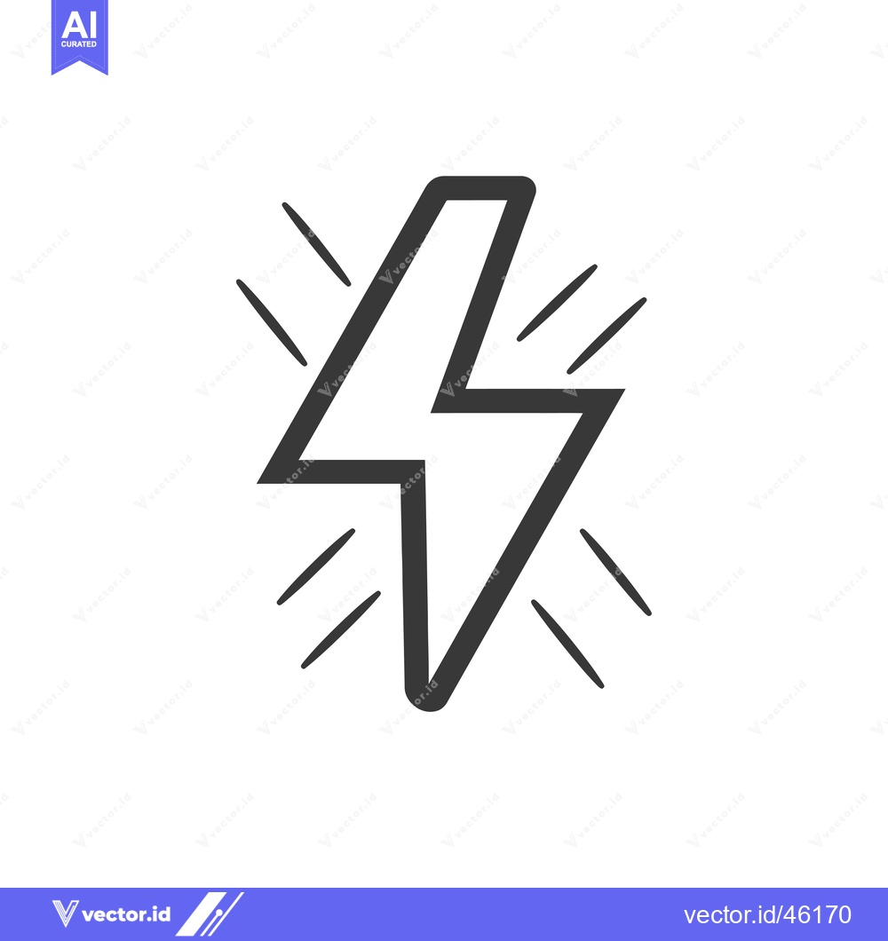 Premium Vector dari Hand-drawn lightning bolt with radiating lines