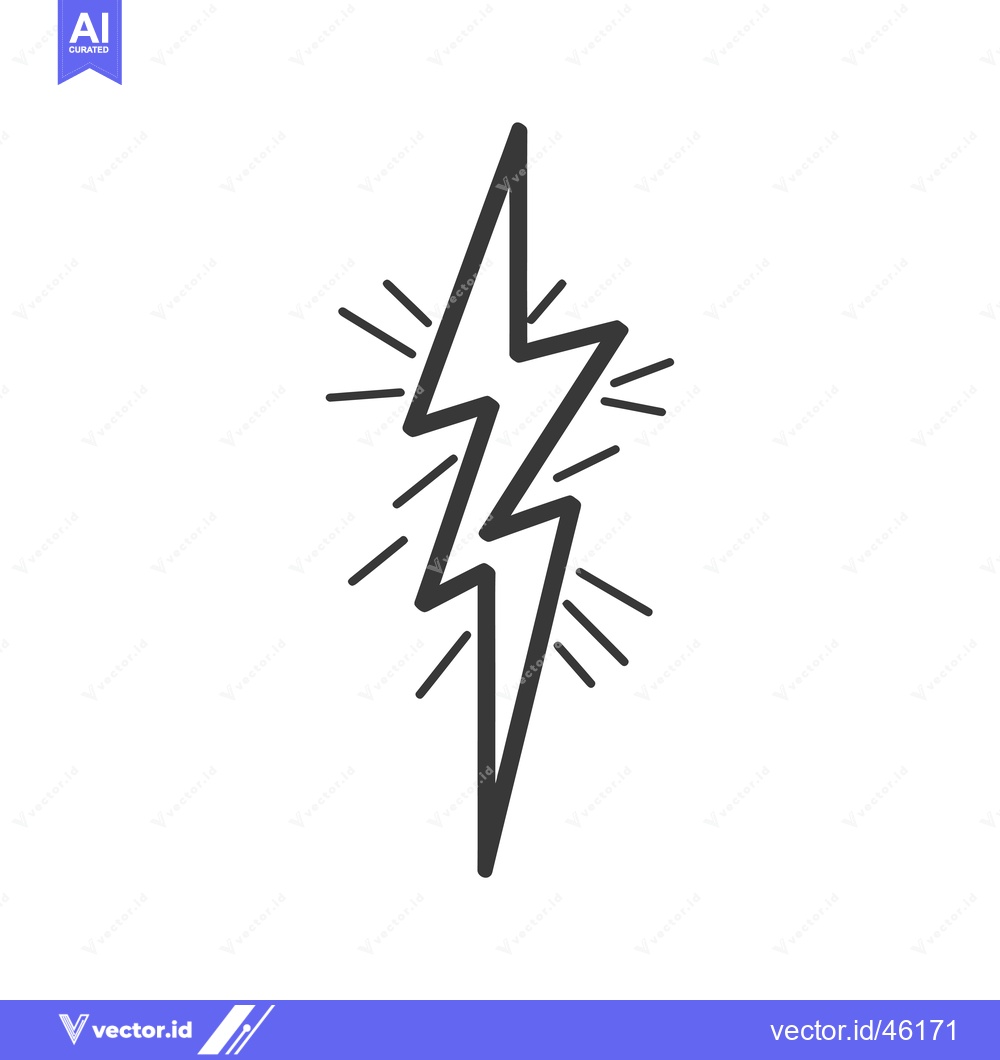 Premium Vector dari Hand-Drawn Lightning Bolt with Radiating Lines