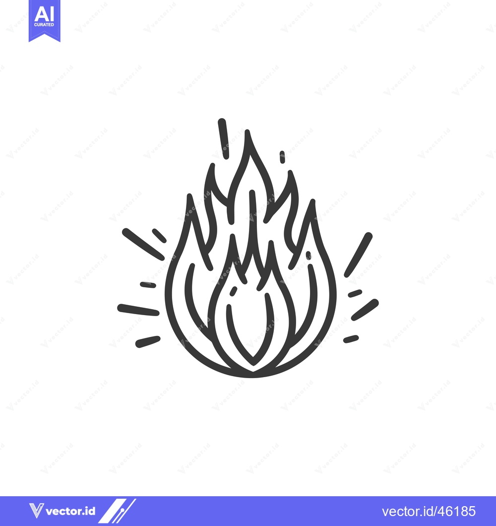Premium Vector of Hand-drawn line art illustration of a flame with a white background