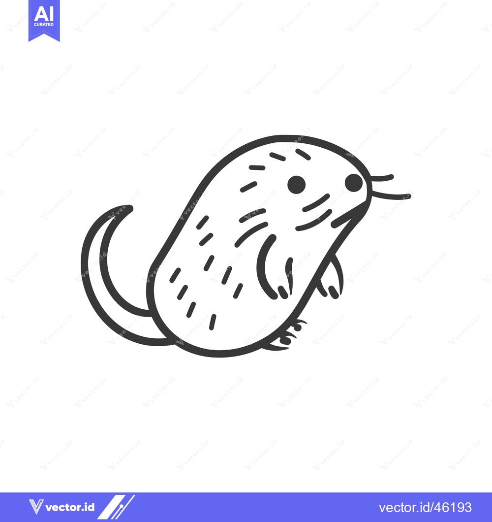 Premium Vector dari Hand-Drawn Line Art Illustration of a Mole