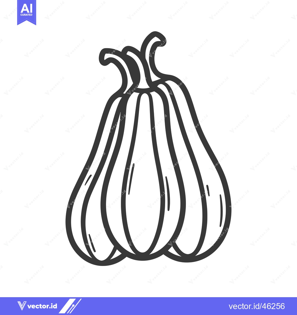 Premium Vector dari Hand-Drawn Outline Illustration of a Butternut Squash