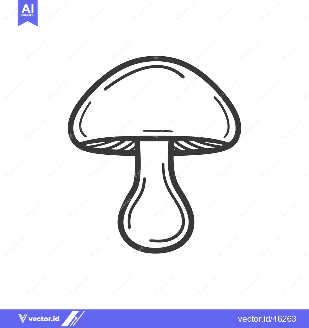 Premium Vector of Hand-drawn Outline Illustration of a Mushroom