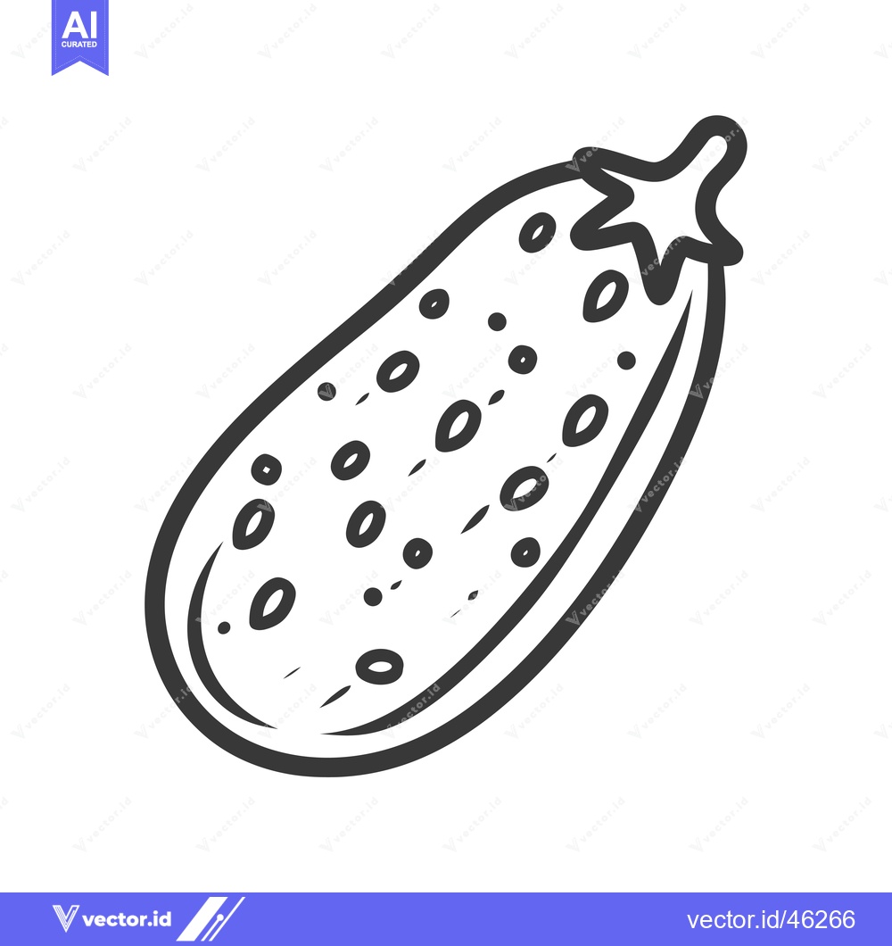 Premium Vector of Hand-drawn Outline Illustration of an Eggplant