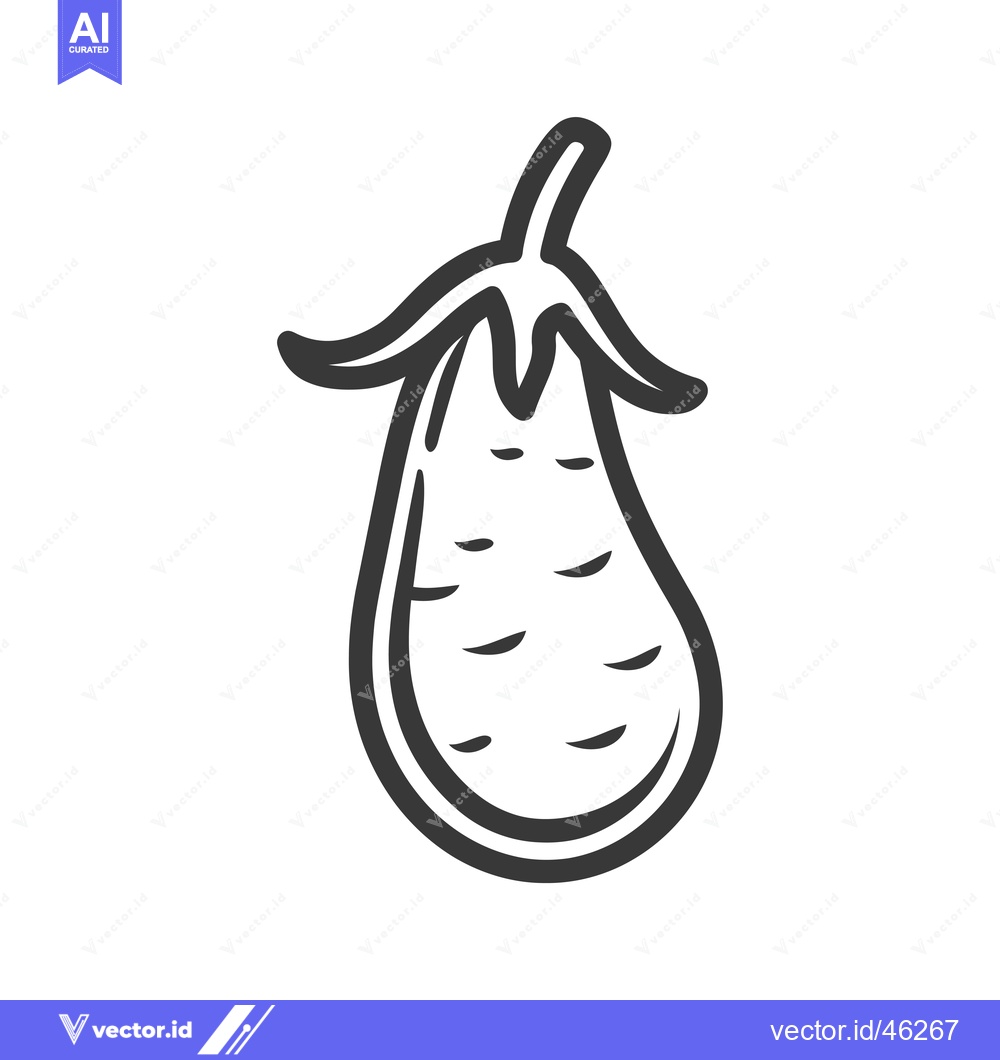 Premium Vector of Hand-Drawn Outline Illustration of an Eggplant