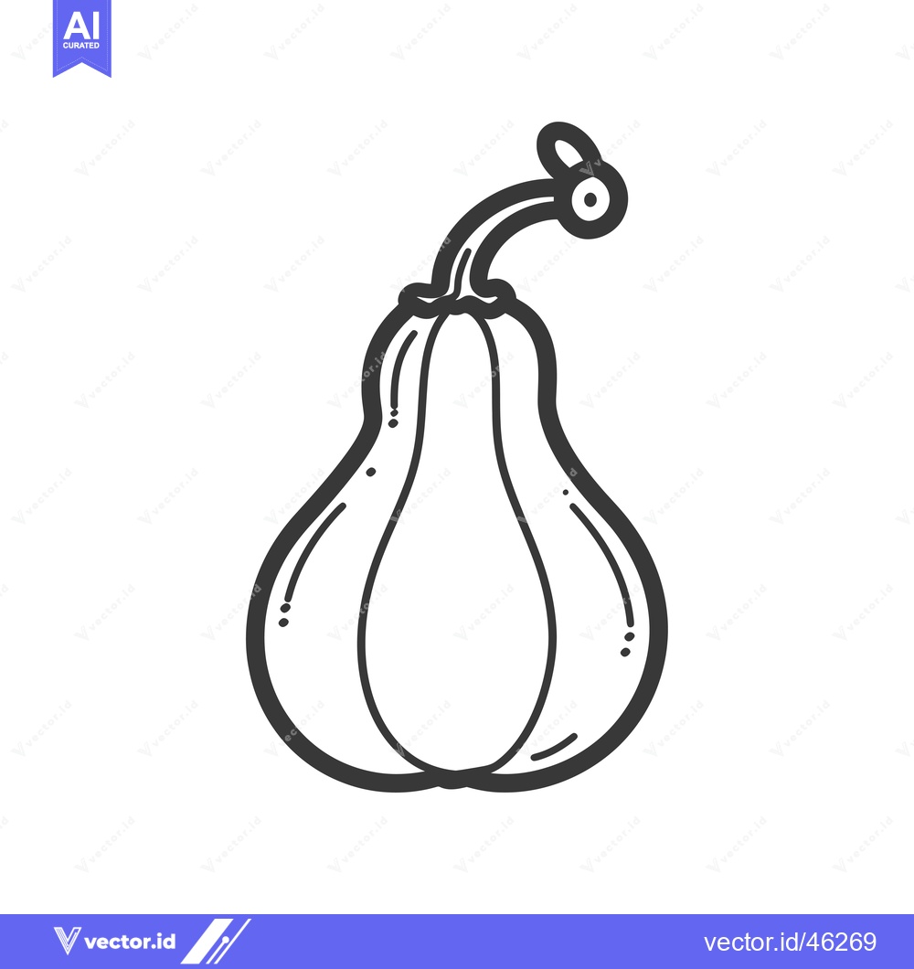 Premium Vector of Hand-drawn outline illustration of a pear