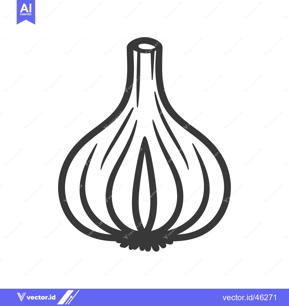 Premium Vector of Hand-Drawn Outline Illustration of a Single Garlic Bulb