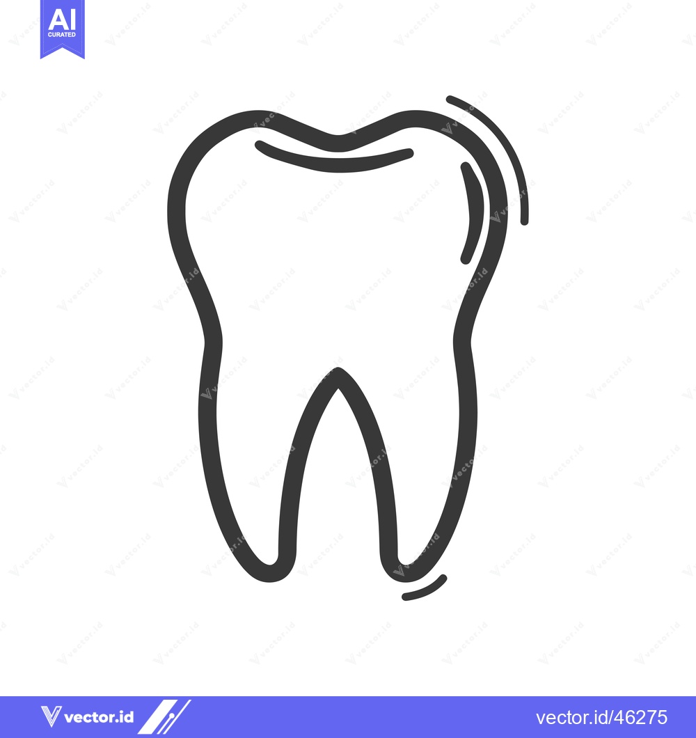 Premium Vector dari Hand-Drawn Outline Illustration of a Single Tooth
