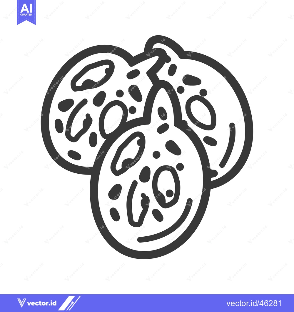 Premium Vector of Hand-drawn outline illustration of three whole figs