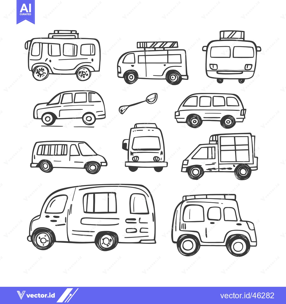 Premium Vector of Hand-Drawn Outline Illustration of Various Vehicles