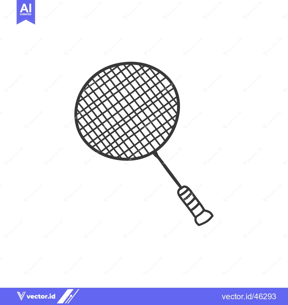 Premium Vector dari Hand-drawn outline of a badminton racket
