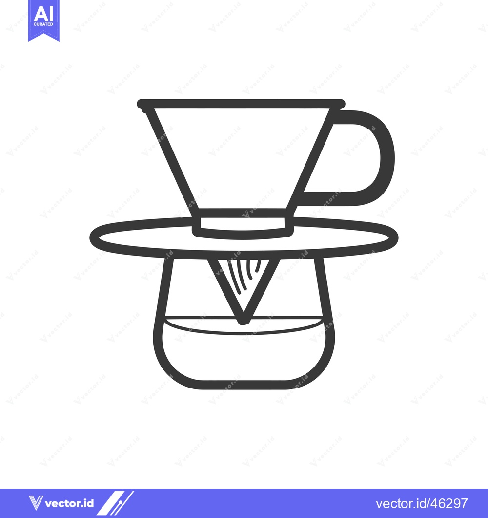 Premium Vector of Hand-drawn outline of a coffee pour-over device