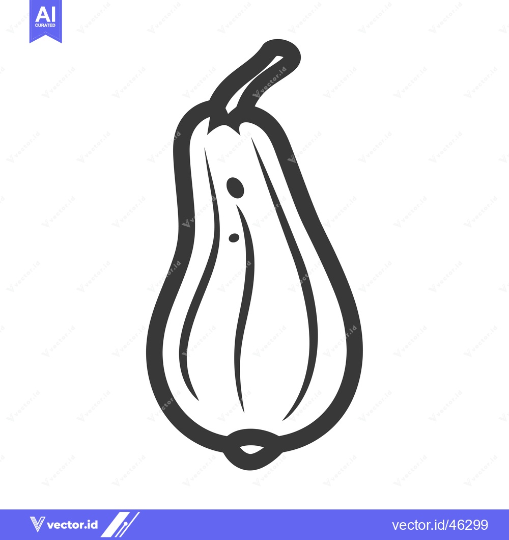 Premium Vector of Hand-drawn outline of a gourd with a stem