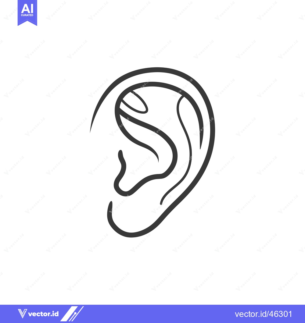 Premium Vector of Hand-drawn Outline of a Human Ear