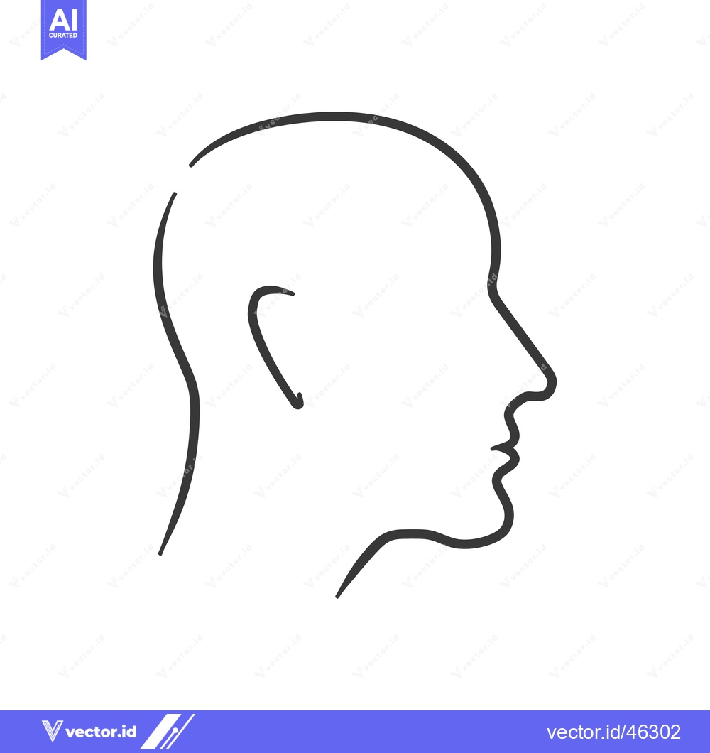 Premium Vector of Hand-drawn outline of a human head in profile