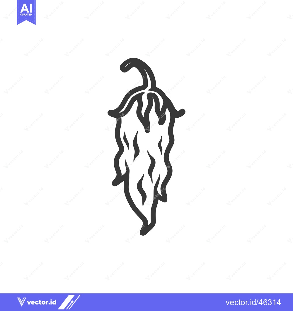 Premium Vector dari Hand-drawn Outline of a Single Chili Pepper