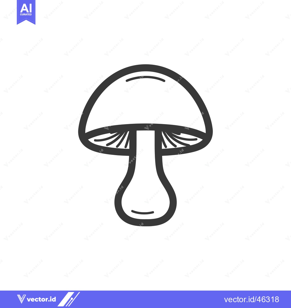 Premium Vector dari Hand-Drawn Outline of a Single Mushroom