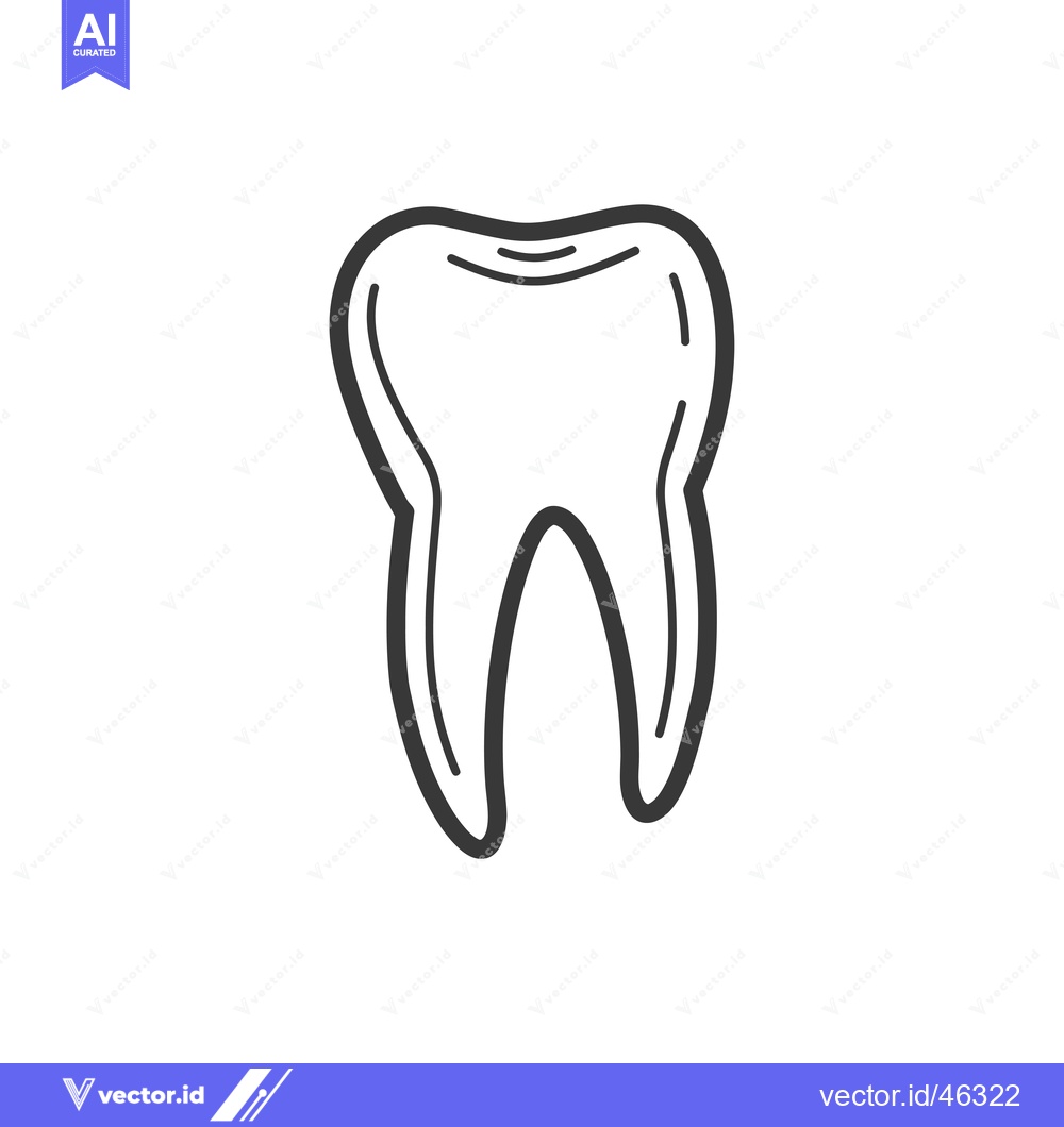 Premium Vector dari Hand-drawn outline of a single tooth