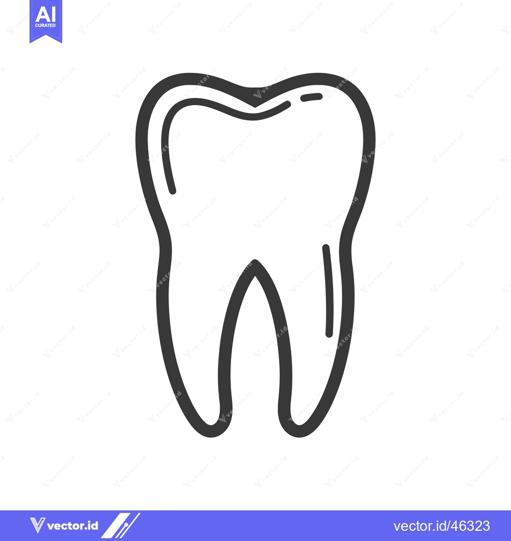 Premium Vector dari Hand-Drawn Outline of a Single Tooth
