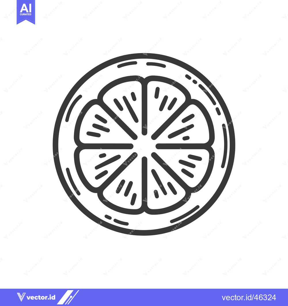 Premium Vector of Hand-Drawn Outline of a Sliced Orange
