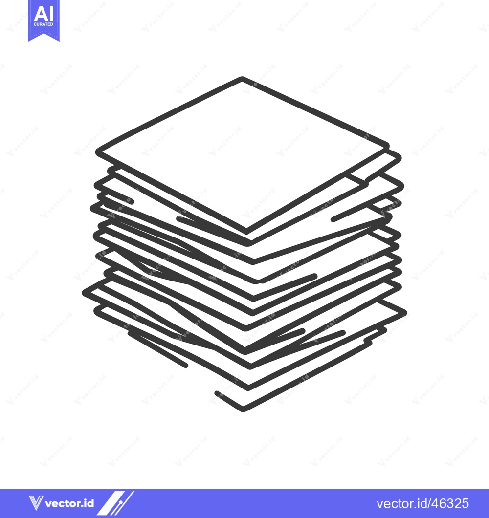Premium Vector dari Hand-drawn outline of a stack of paper
