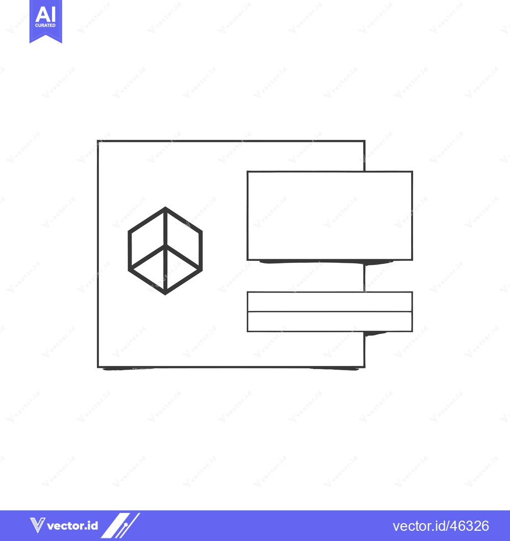 Premium Vector dari Hand-drawn Outline of a Three-Dimensional Shape with a Rectangle and a