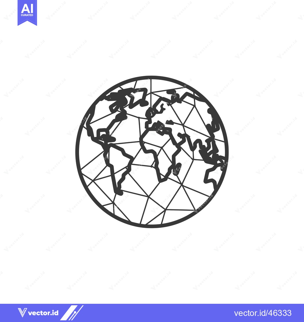 Premium Vector of Hand-Drawn Outline of the Earth with Geometric Lines