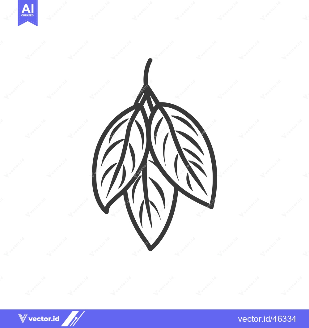 Premium Vector of Hand-drawn Outline of Three Green Leaves