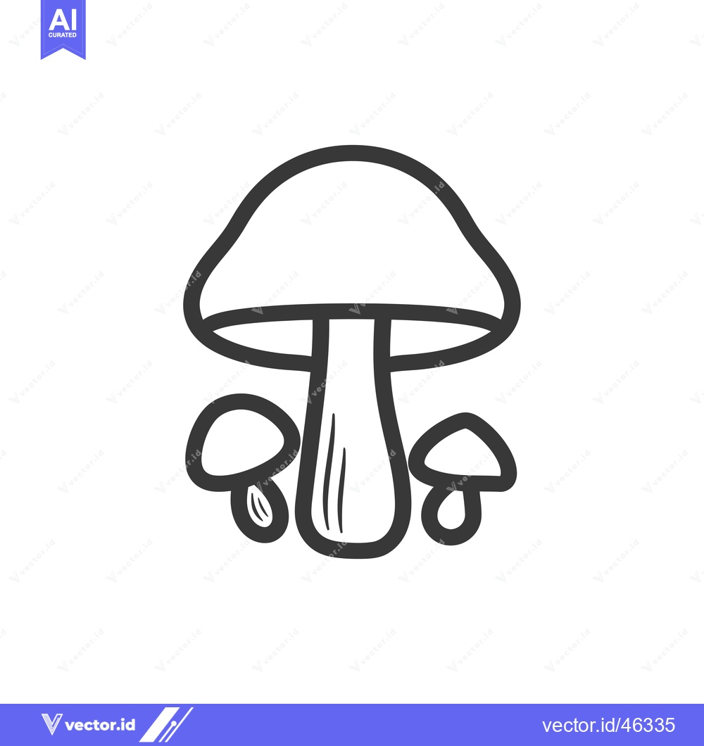 Premium Vector of Hand-drawn outline of three mushrooms