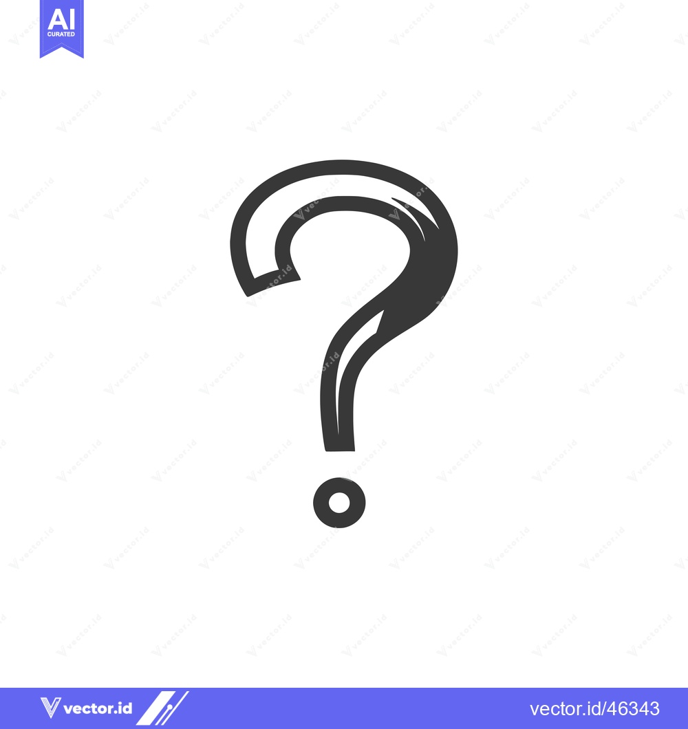 Premium Vector dari Hand-drawn Question Mark Icon with a Dot