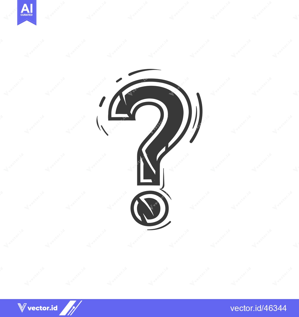 Premium Vector of Hand-Drawn Question Mark with Circular Dot Detail