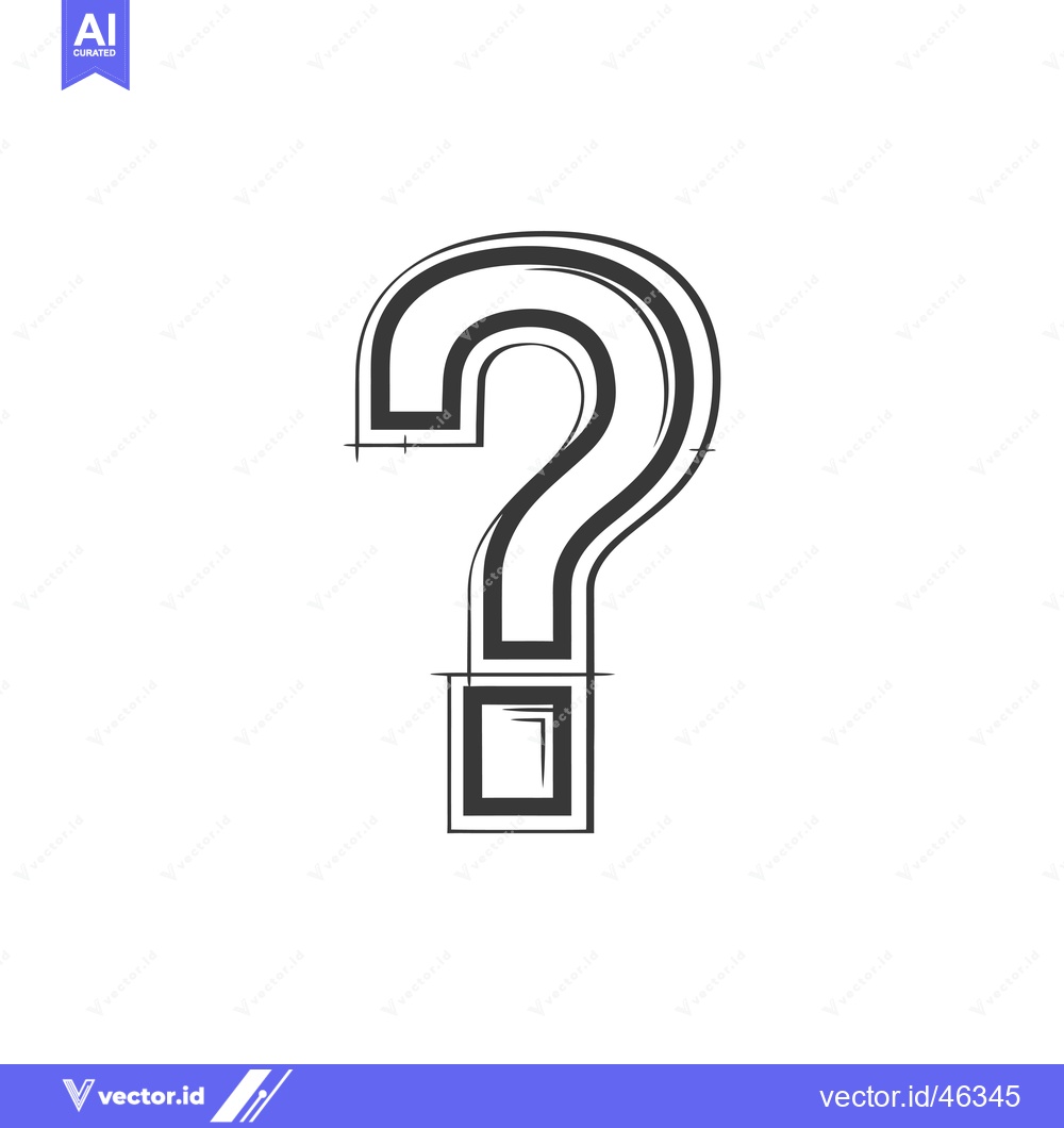 Premium Vector dari Hand-drawn question mark with outline and shaded fill