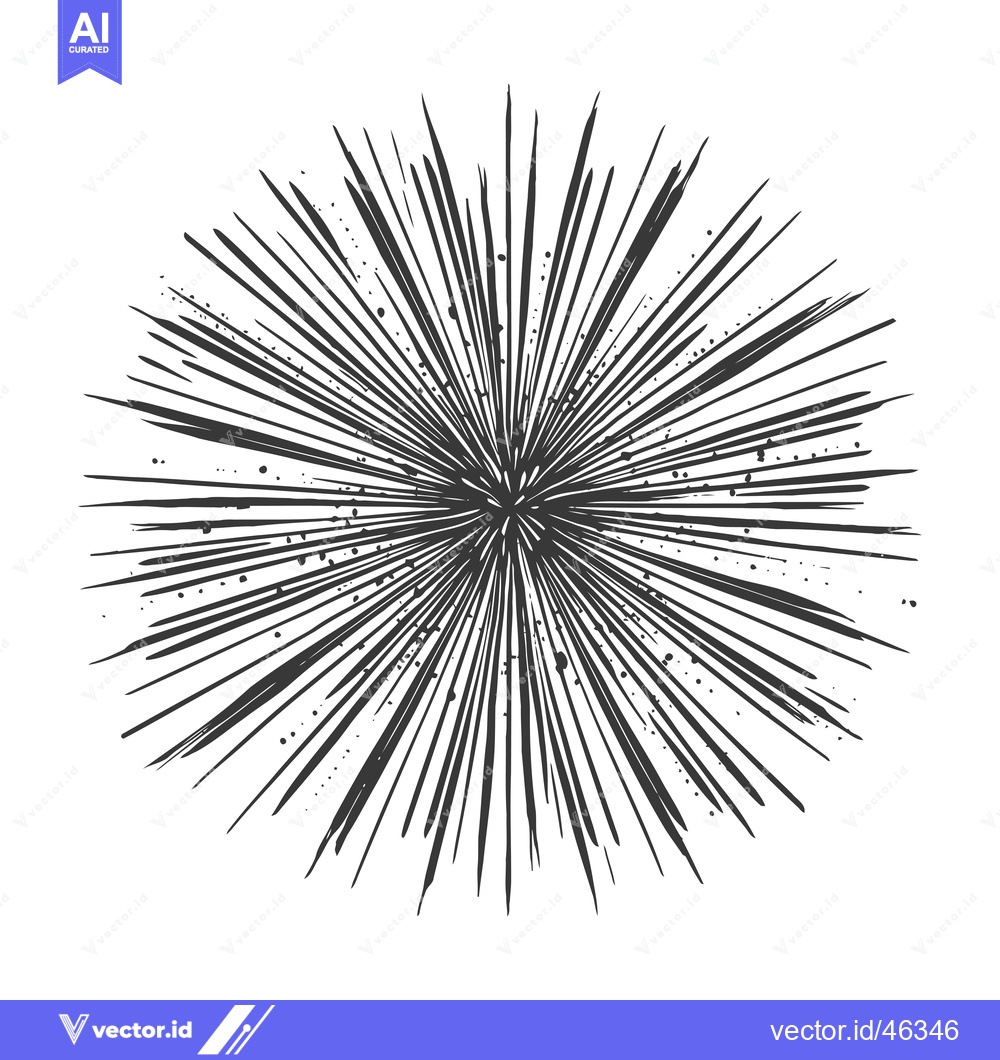 Premium Vector dari Hand-drawn radial black and white burst effect illustration
