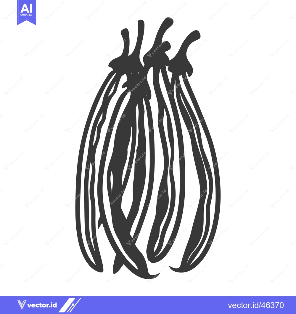 Premium Vector dari Hand-Drawn Silhouette of Green Beans in a Bundle