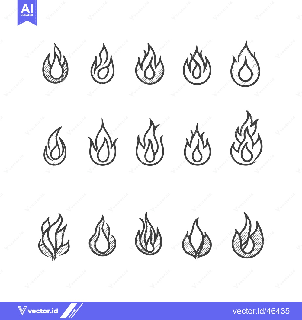 Premium Vector dari Hand-Drawn Sketches of Various Flame Shapes
