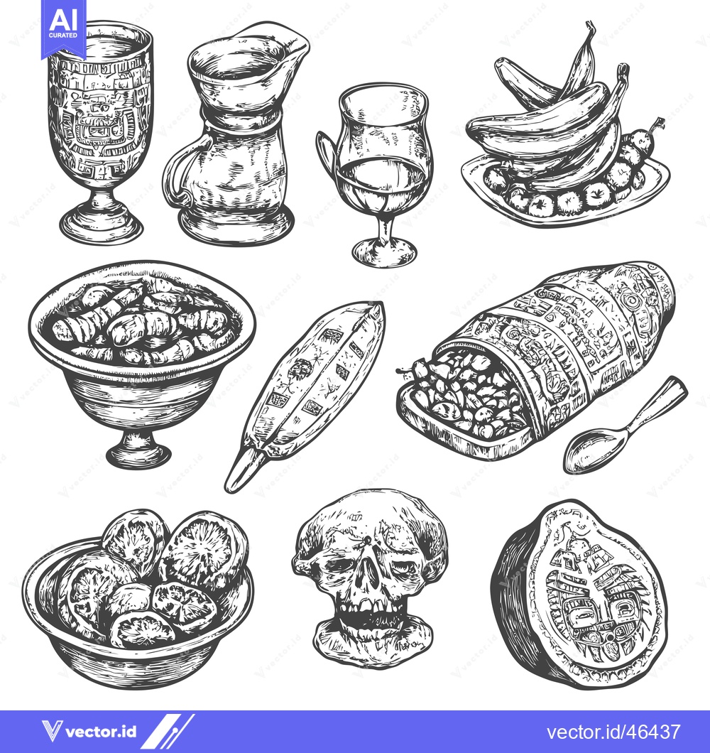 Premium Vector dari Hand-Drawn Sketches of Various Food and Objects