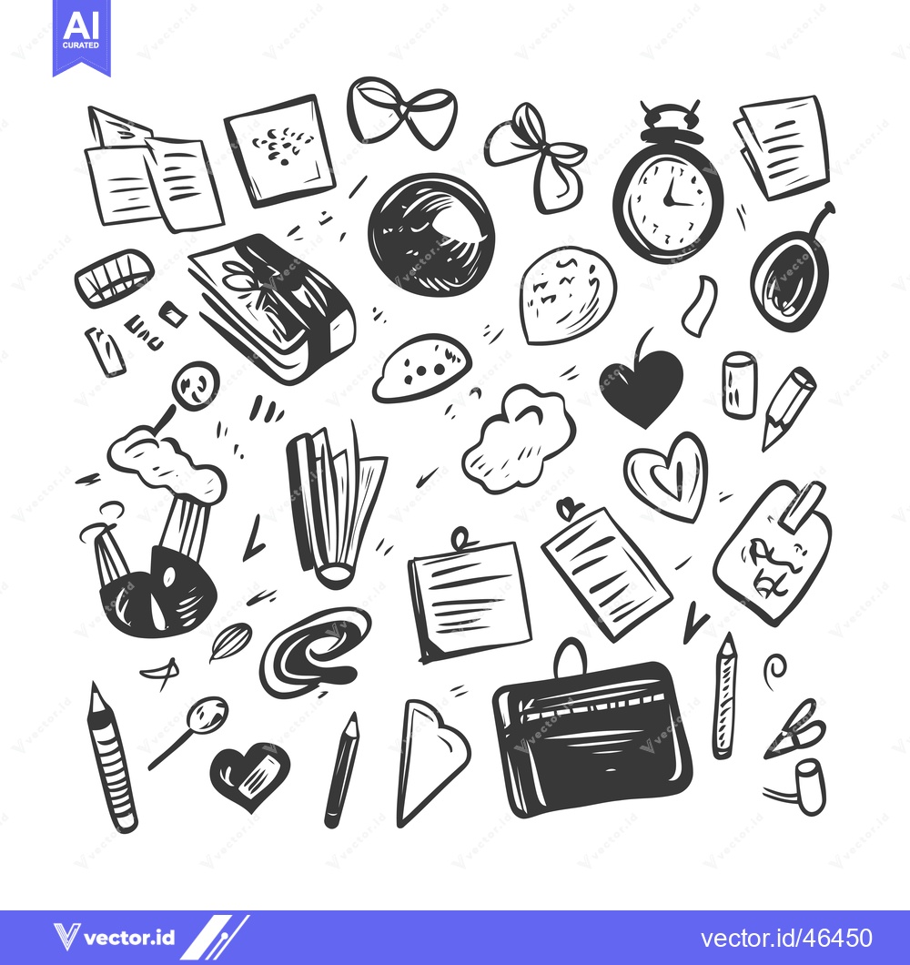 Premium Vector of Hand-Drawn Sketches of Various Objects and Symbols