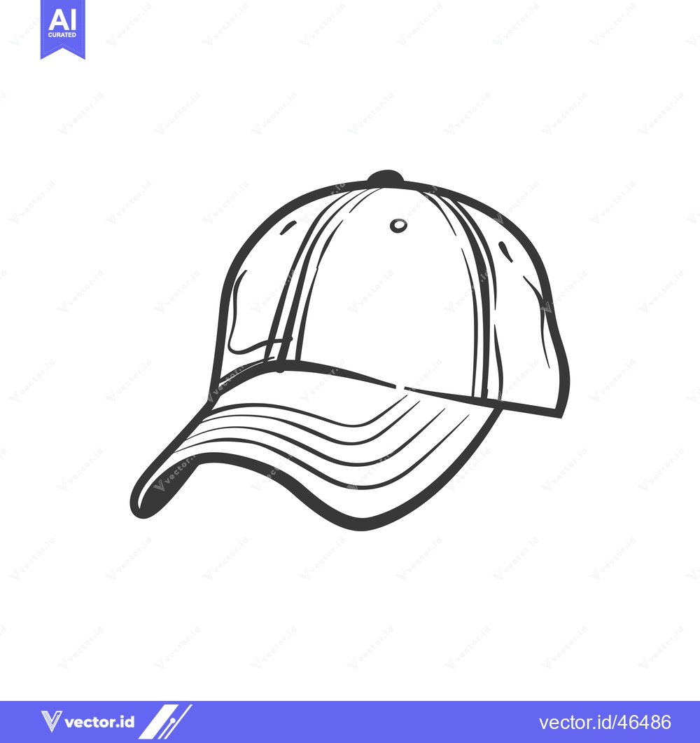 Premium Vector of Hand-Drawn Sketch of a Baseball Cap