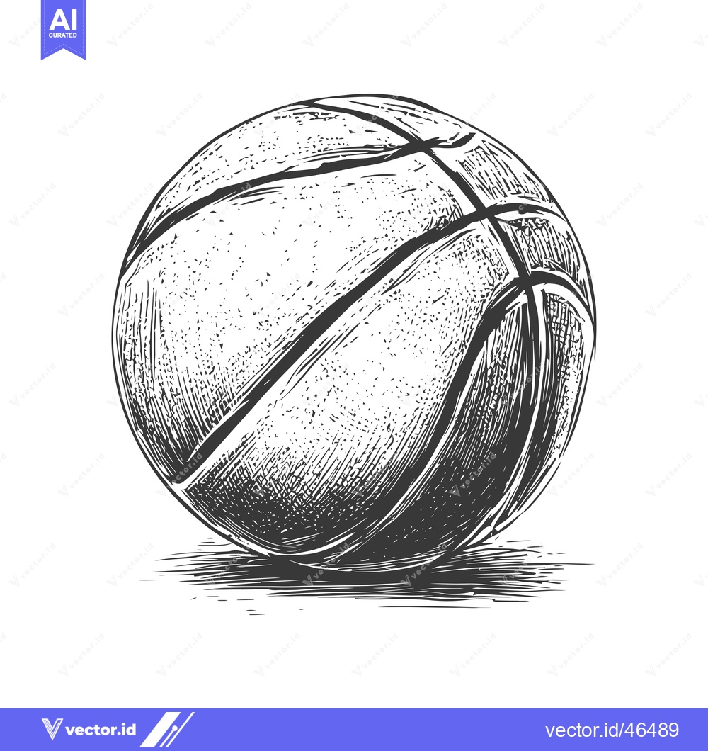 Premium Vector of Hand-Drawn Sketch of a Basketball