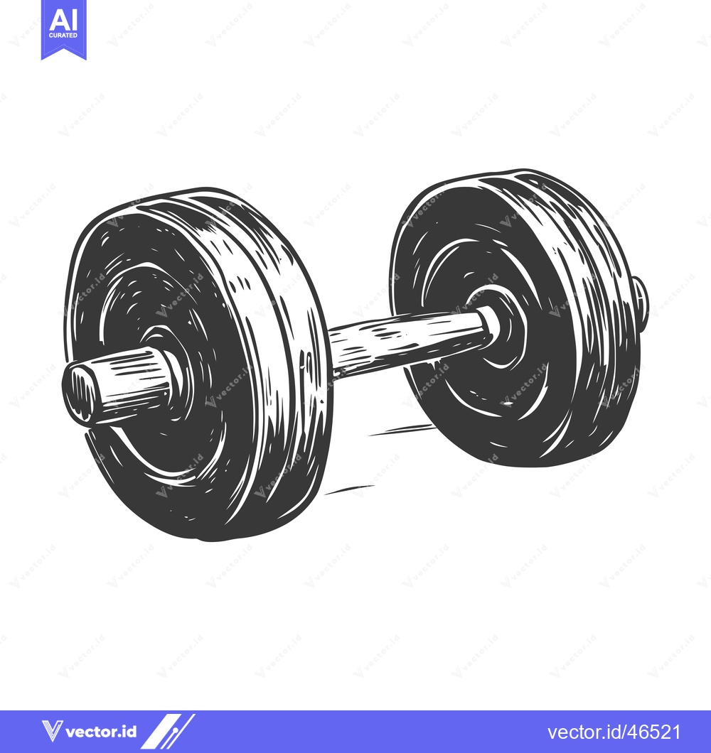 Premium Vector of Hand-drawn sketch of a black dumbbell weight