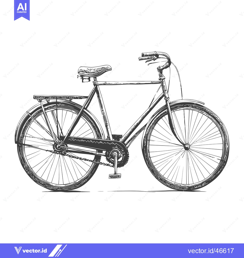 Premium Vector dari Hand-Drawn Sketch of a Classic Bicycle