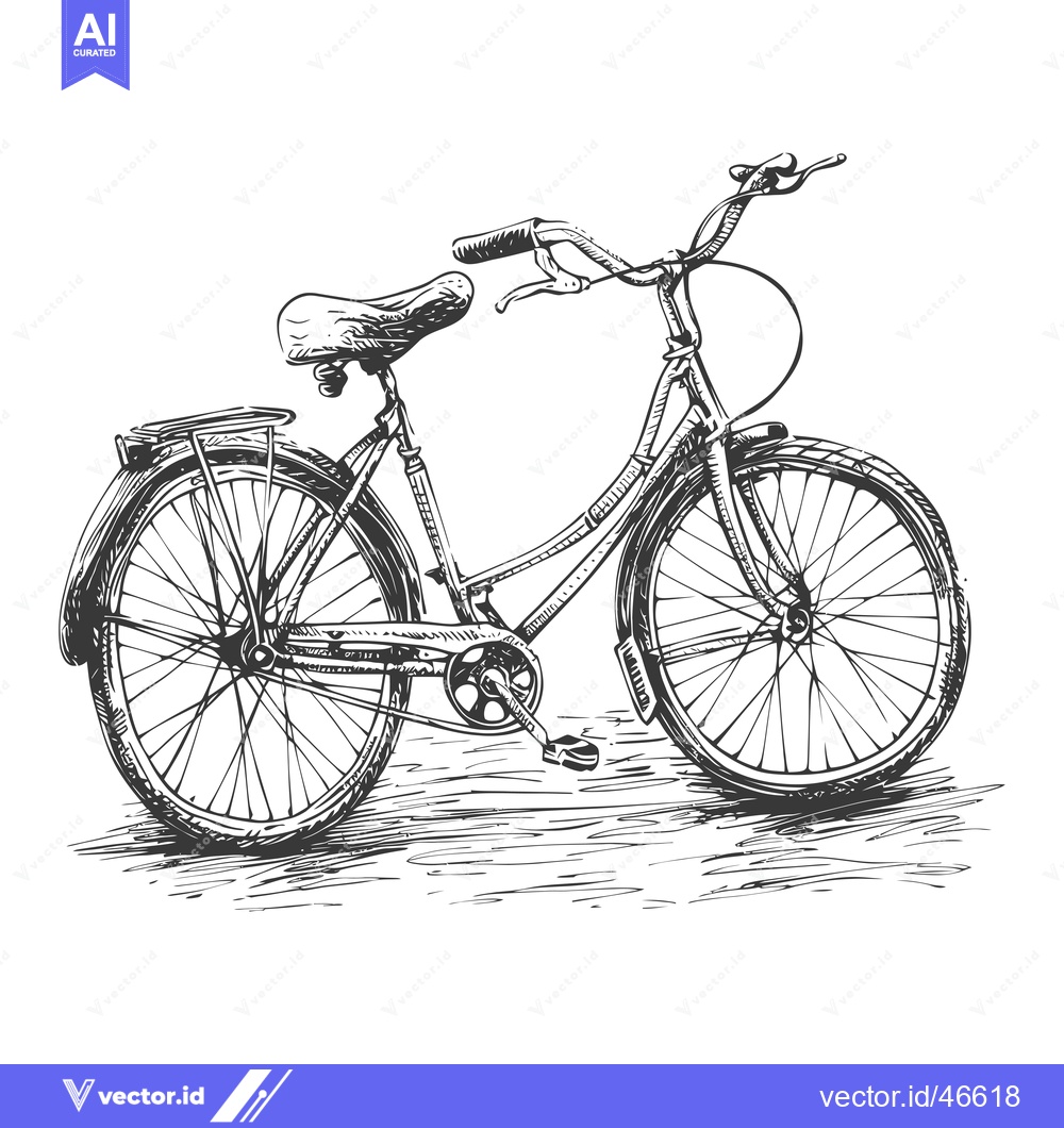 Premium Vector dari Hand-Drawn Sketch of a Classic Bicycle