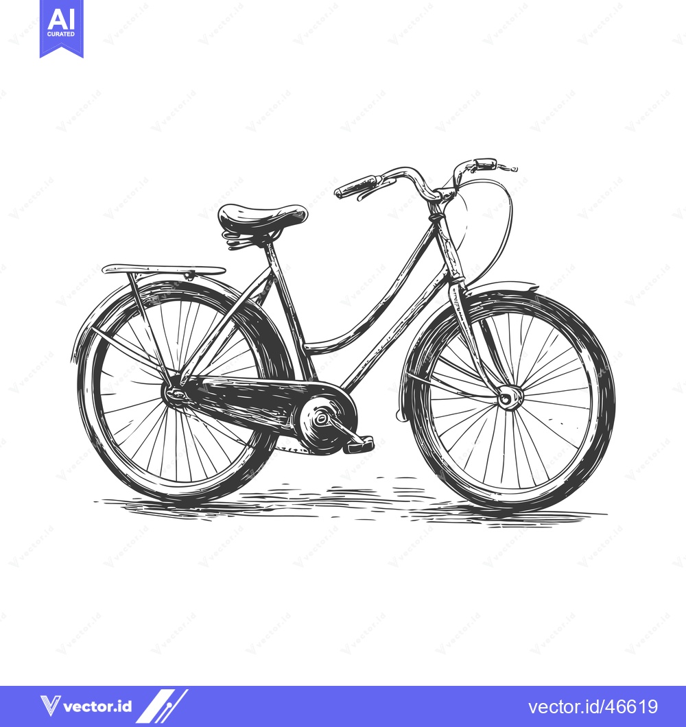 Premium Vector of Hand-Drawn Sketch of a Classic Bicycle